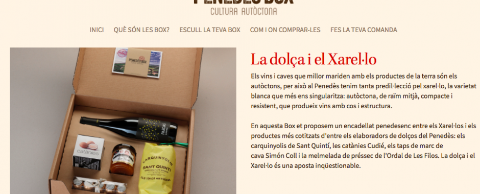 Gift boxes with special products from the Penedes